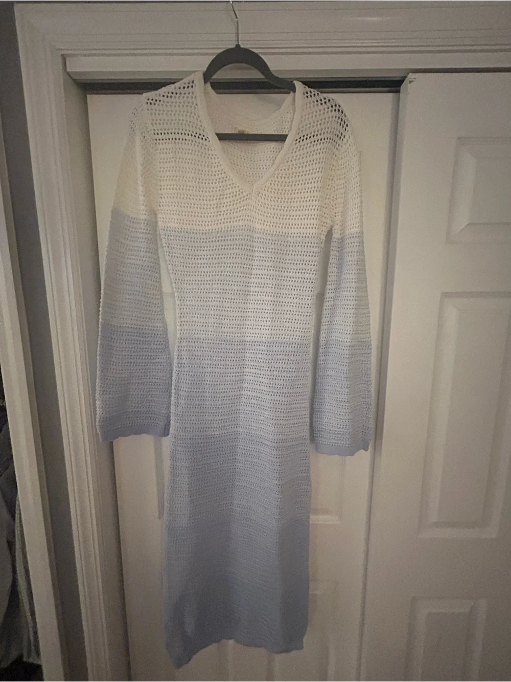 Surf Gypsy Cream to Light Blue Gradient Knit Cover-Up